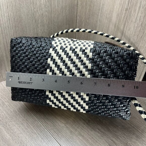 KR Designs Mexican Handmade Artisan Woven Boho Womens Handbag Black White - Picture 9 of 10